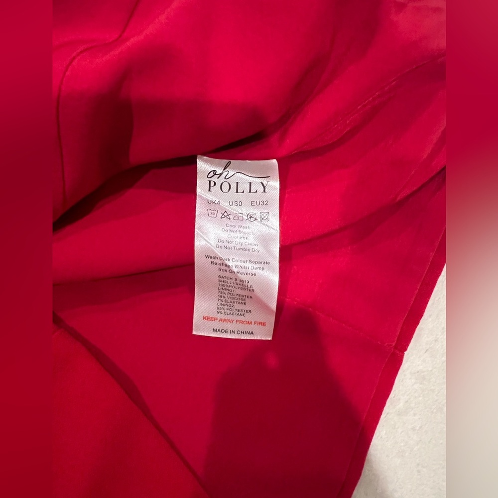 BRAND NEW red size 0 Oh Polly strapless mini homecoming dress with lace up back. - Picture 2 of 9